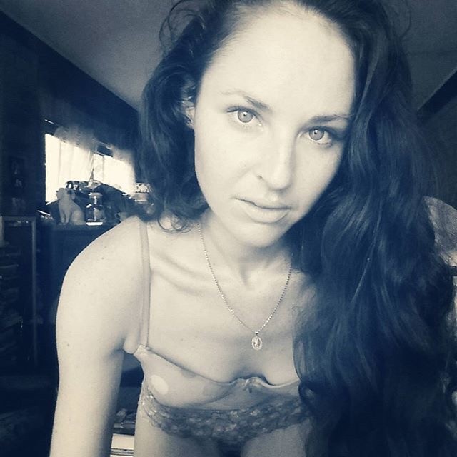 Pale Brunette Seductive Posing