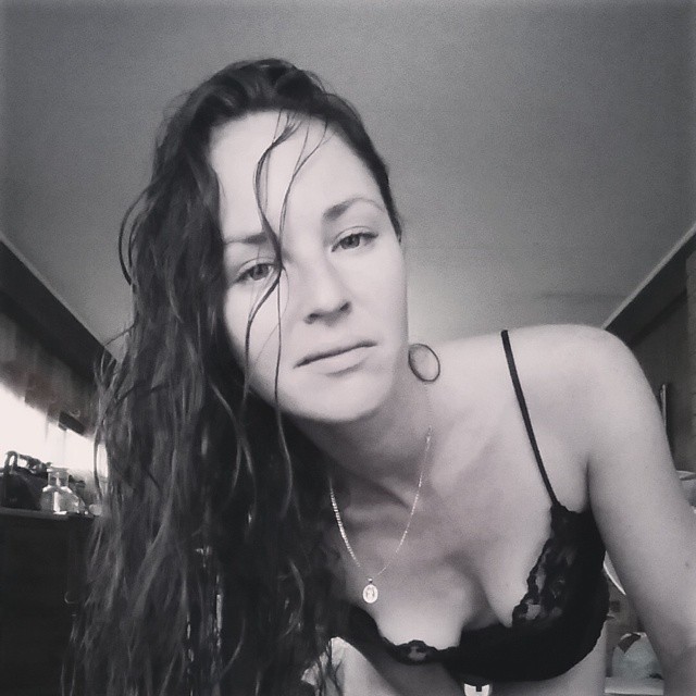 Pale Brunette Seductive Posing