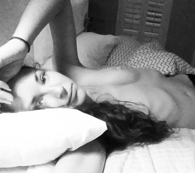 Pale Brunette Seductive Posing