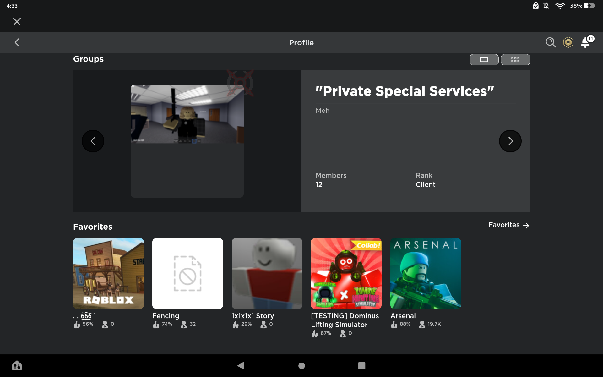 Games I play, and groups ill show in different image