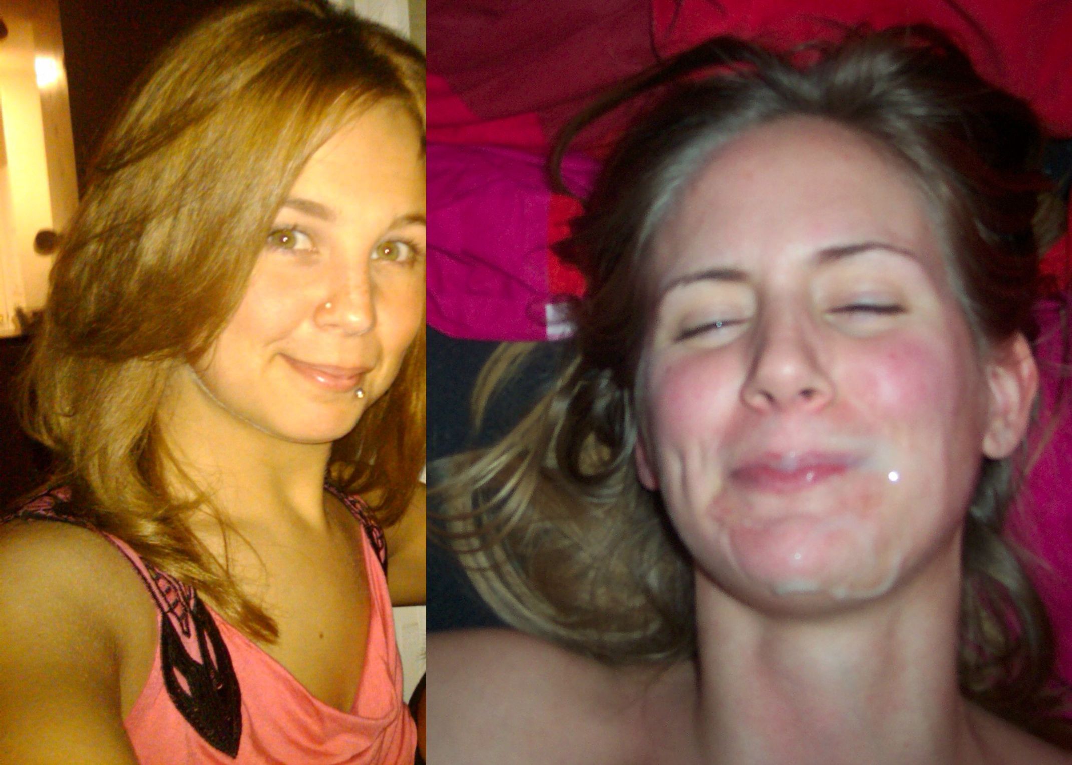 Before / After facial cumshot