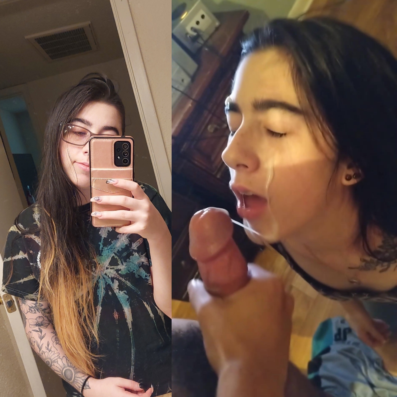 Before / After facial cumshot