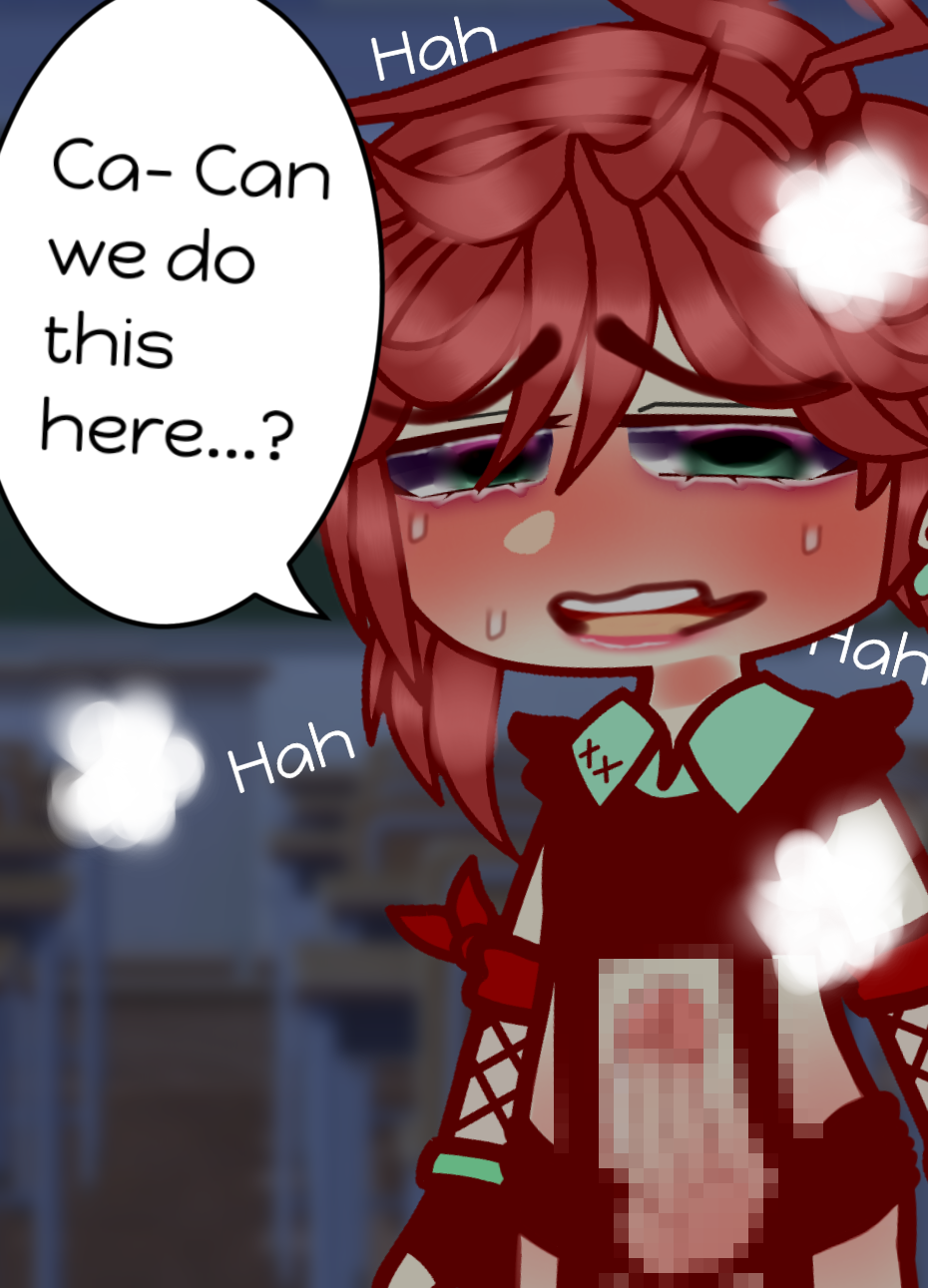 "Ca- Can we do this here...?"