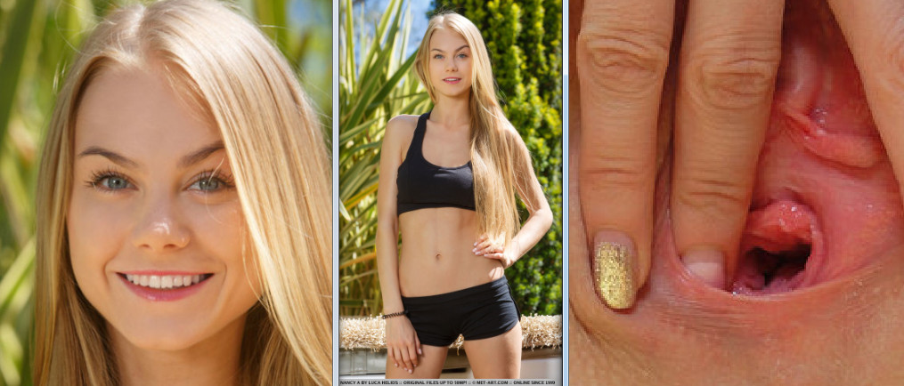 Nancy A opens her vagina