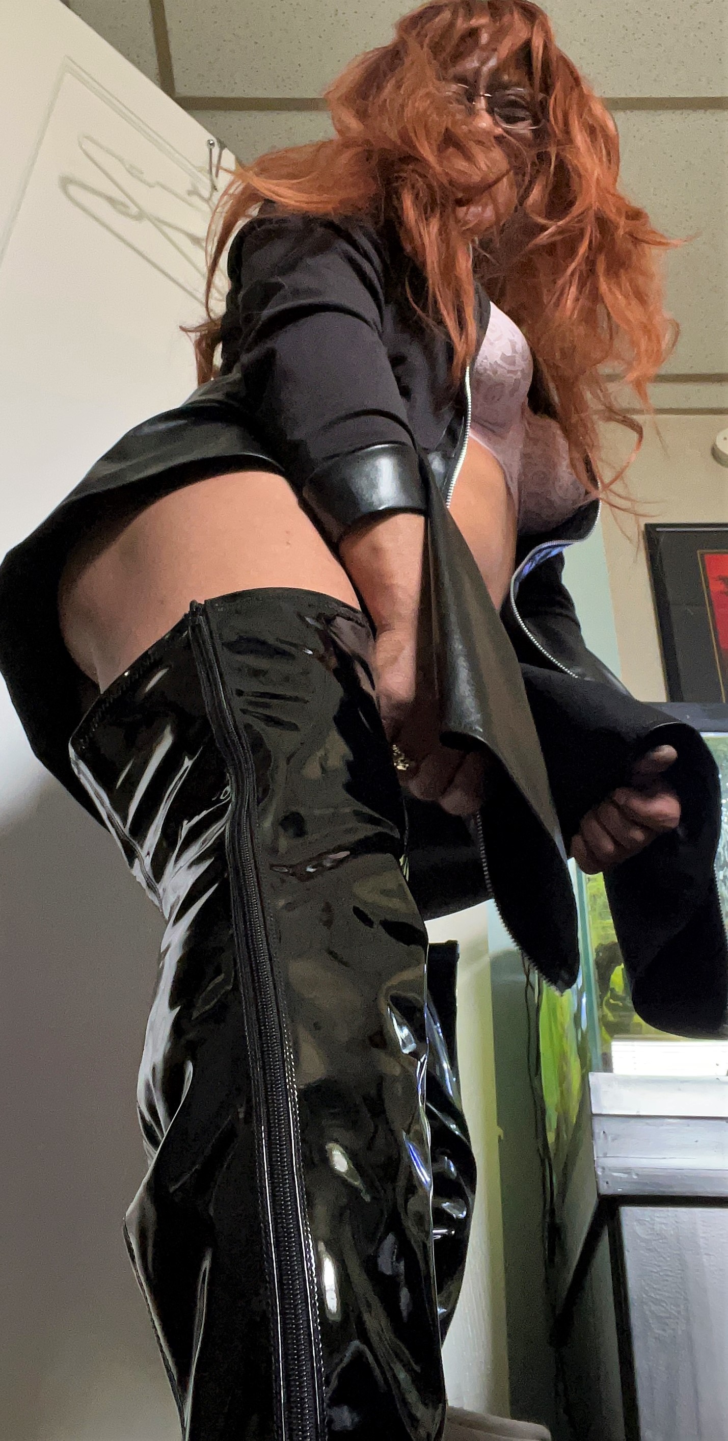 Megan in Black Leather