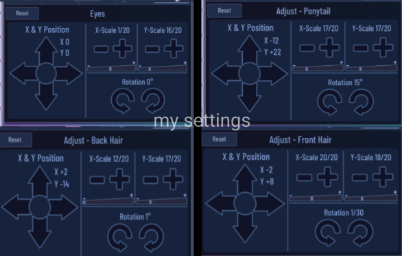 my settings