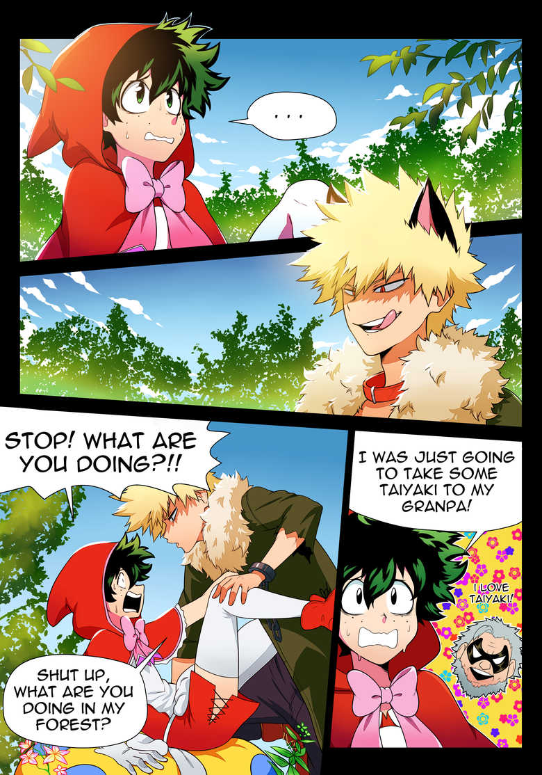 Little red riding hood and the big bad wolf _ BakuDeku cómic (12 pictures)  pic pic
