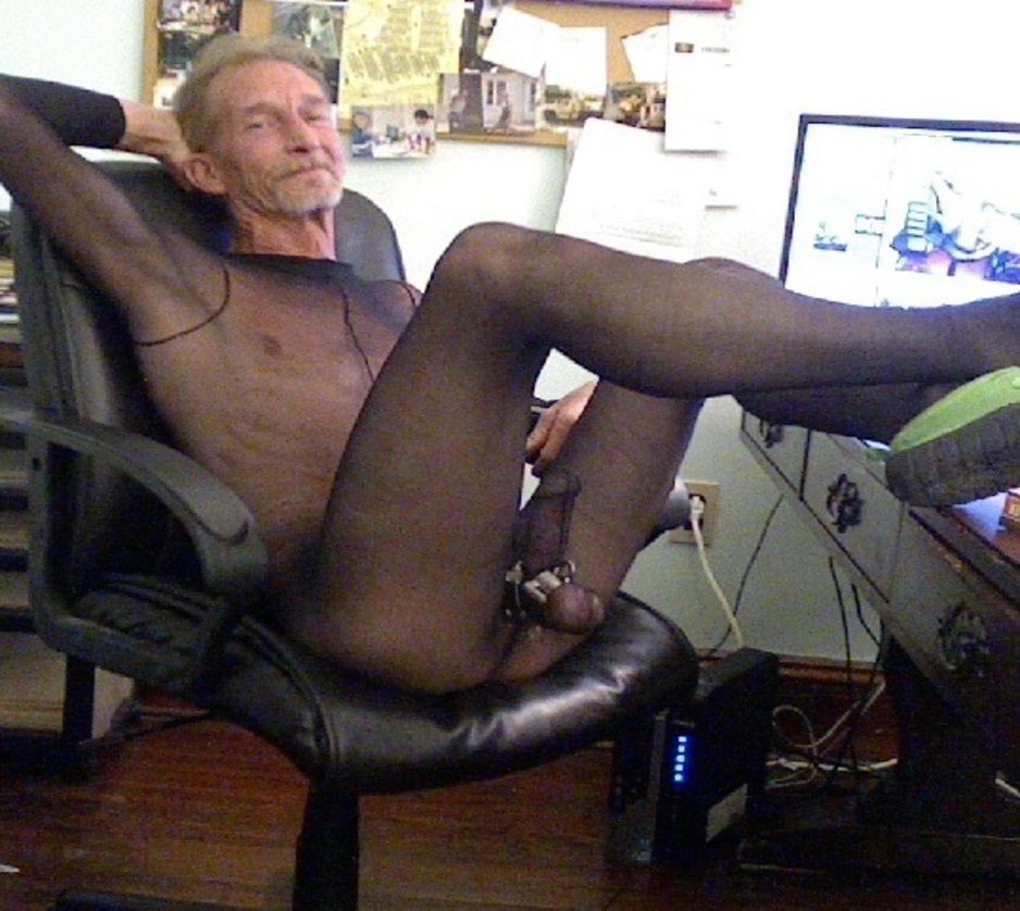 ROBERT RICHARD MILGATE FREAK IN A SHEER  BLACK BODYSTOCKING