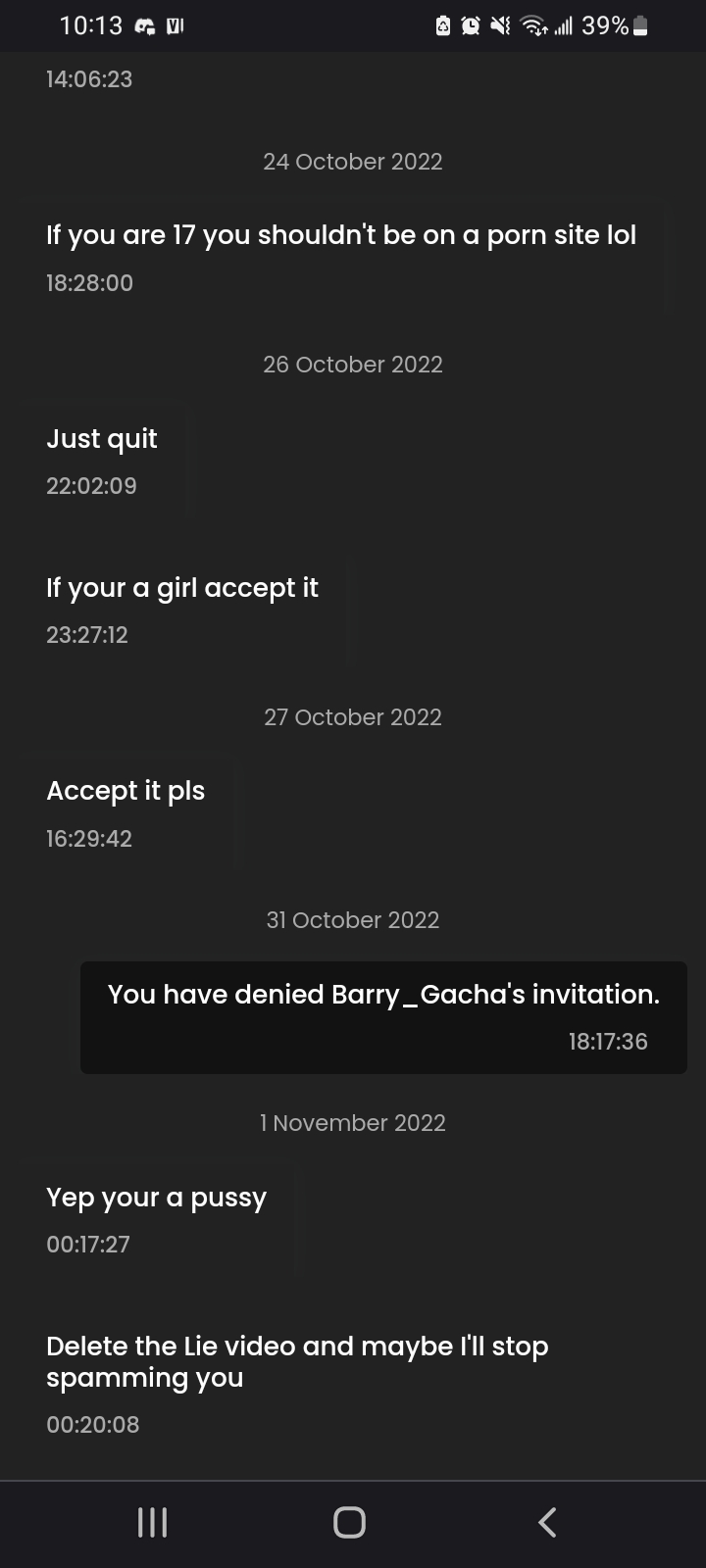 Why is he still on me?