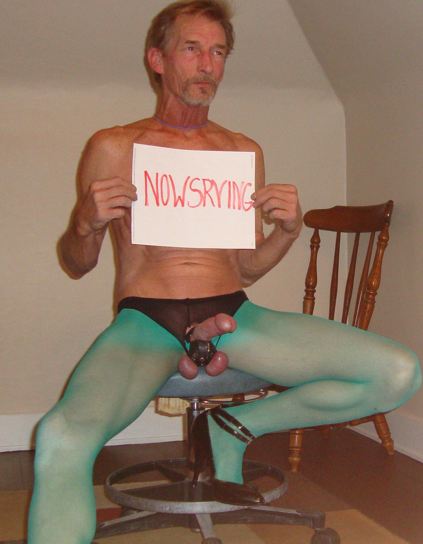 ROBERT RICHARD  MILGATE - A FREAK IN A SHEER GREEN PANTYHOSE