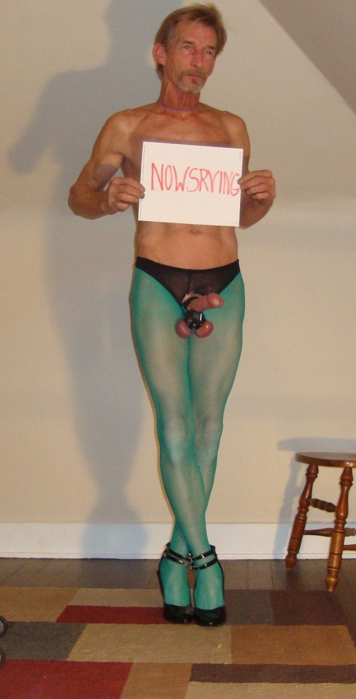 ROBERT RICHARD  MILGATE - A FREAK IN A SHEER GREEN PANTYHOSE