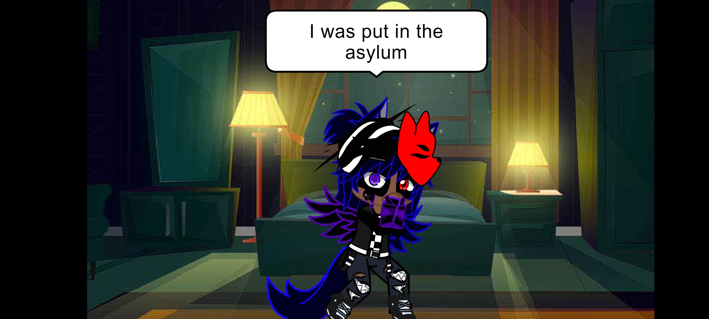 My oc he Dad put him in the asylum