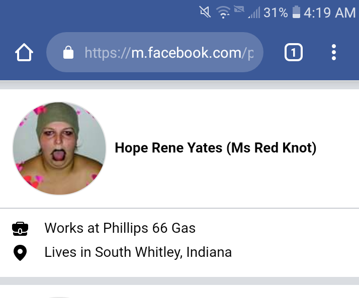 Hope Rene Yates DOB 04. 06. 1994. SW Indiana 46787.