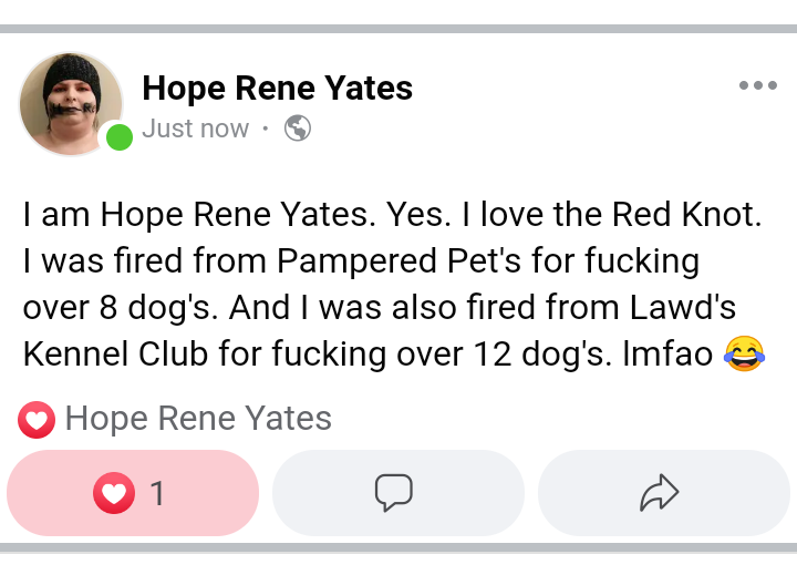 Hope Rene Yates 42D DOB 04.06.1994. SW Indiana 46787