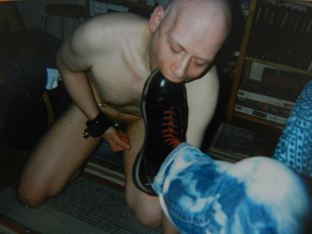 Finnish skinhead slave serving his master
