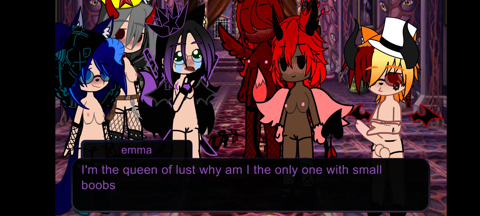 Emma has the smallest boobs out of the 5 queens