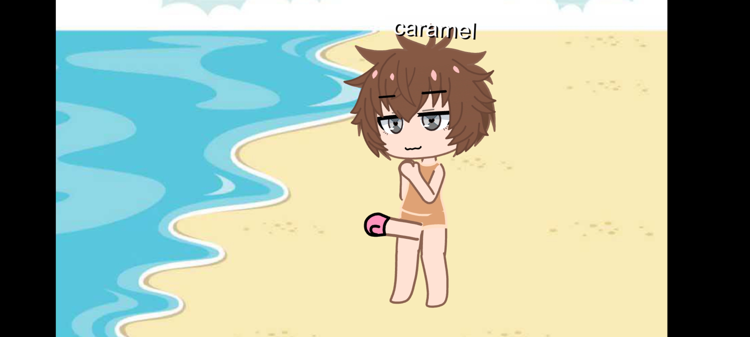 Caramel at the beach