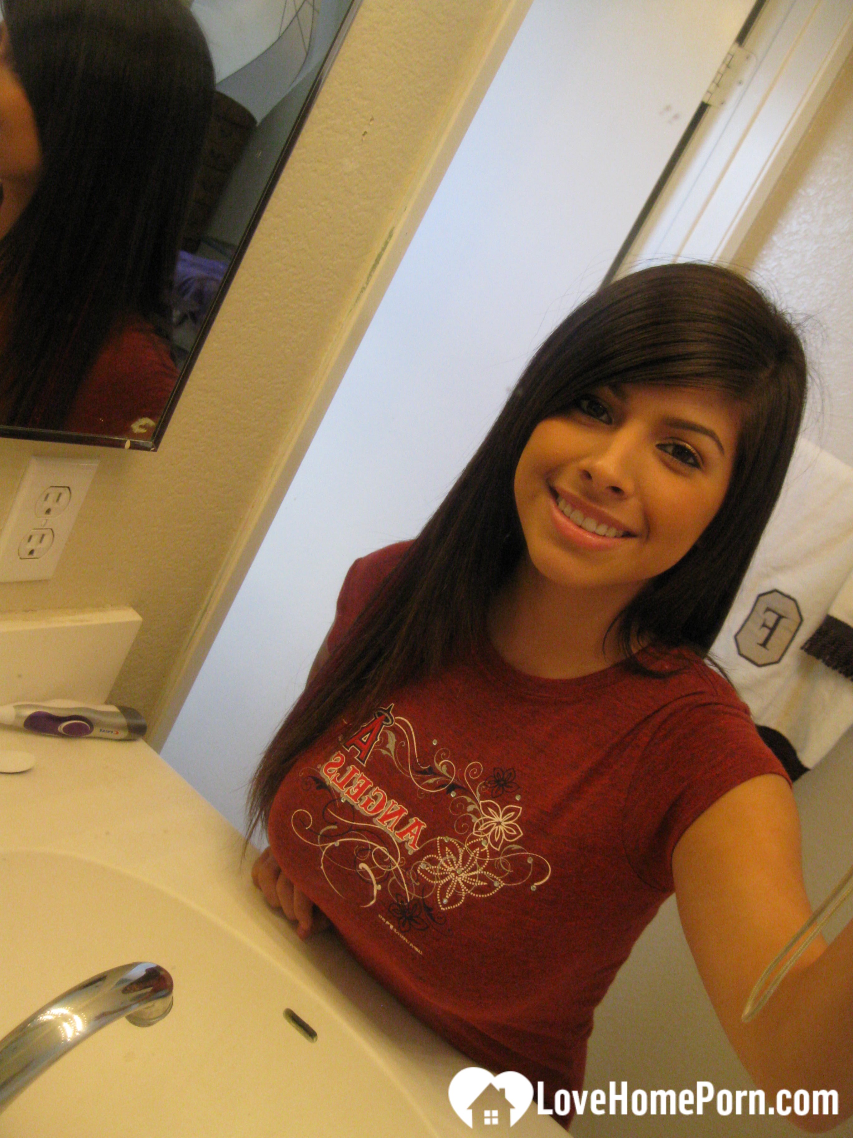 Teasing action by a big boobed chick