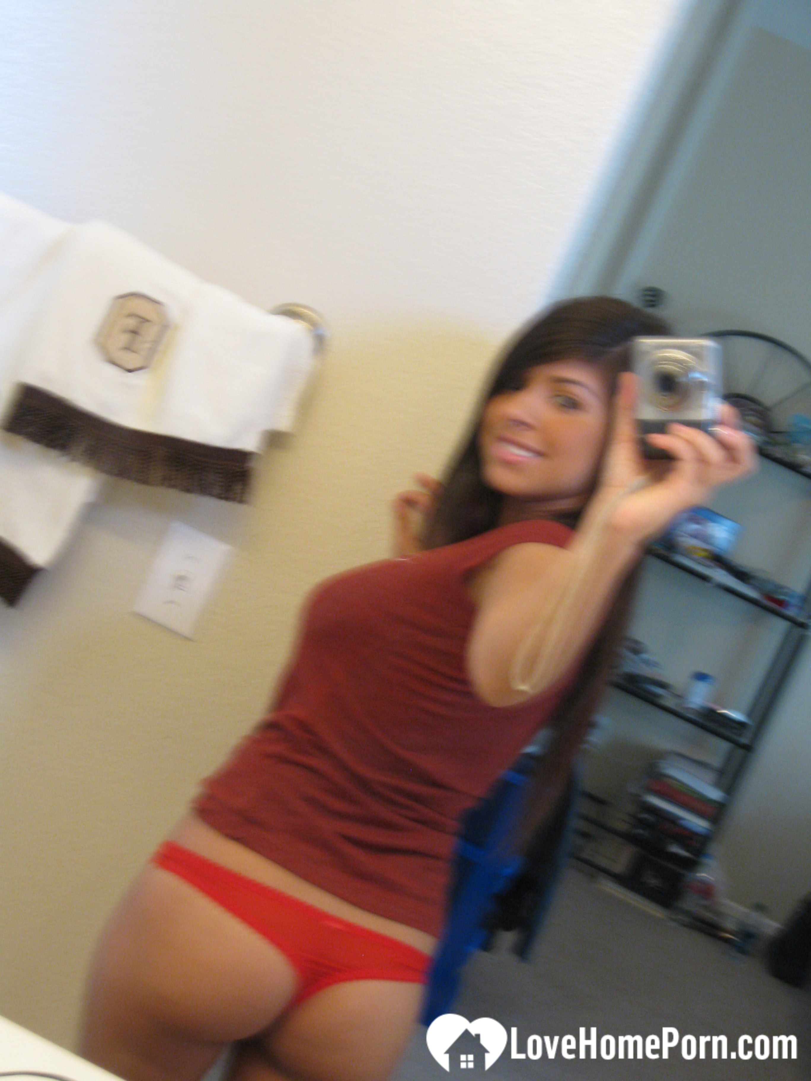 Teasing action by a big boobed chick