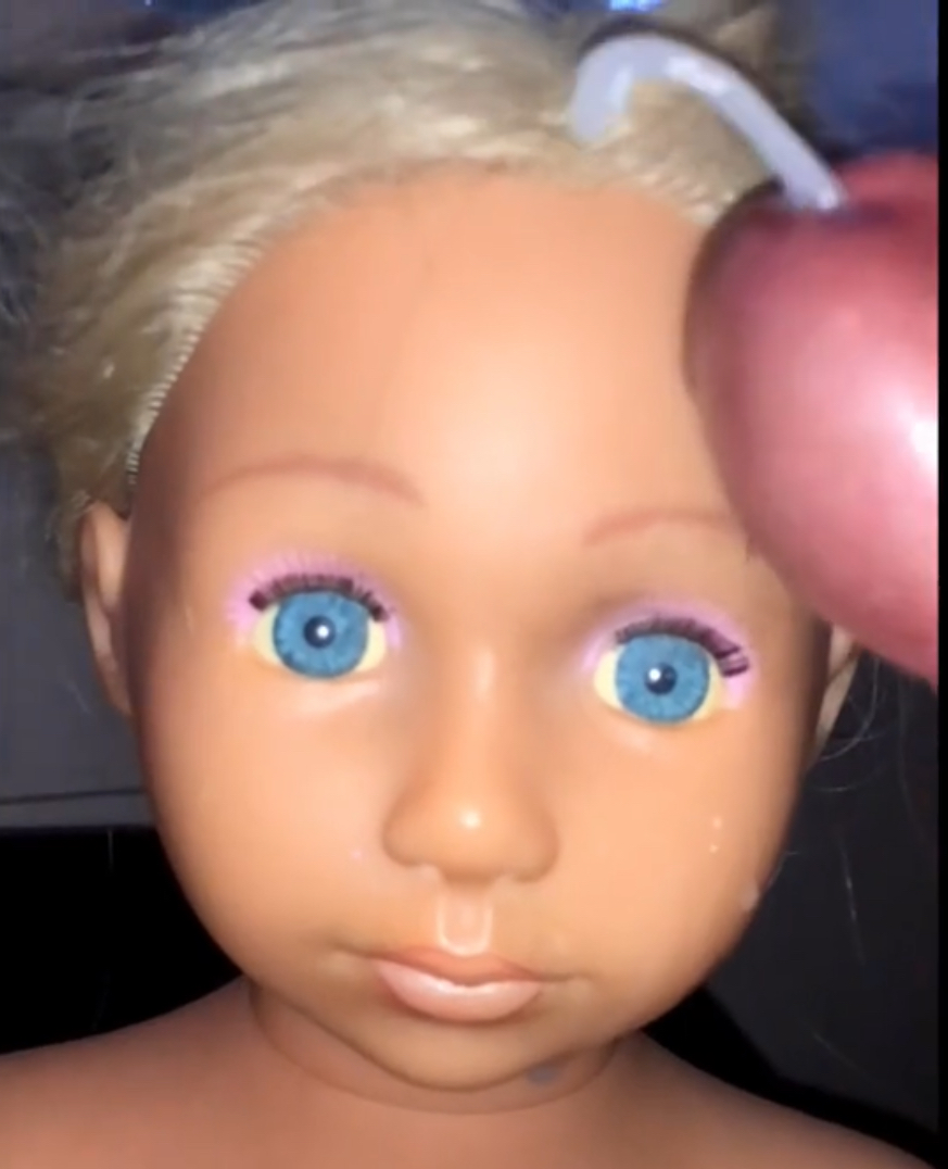 Smelly Hairdresser doll part 2  precum and cumshot
