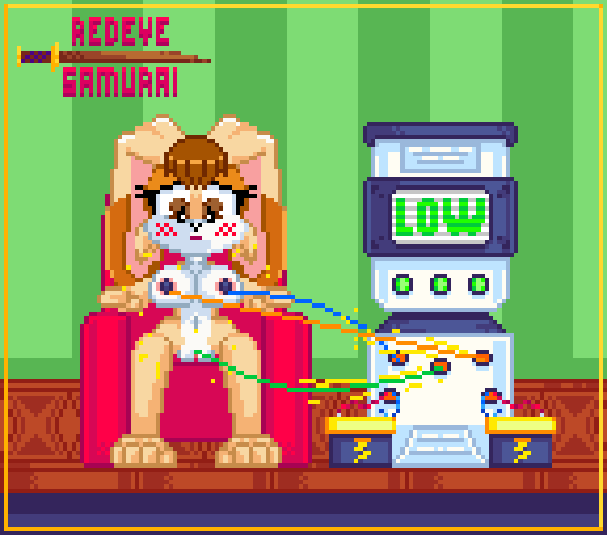 Vanilla the rabbit getting electricuted in chair by machine