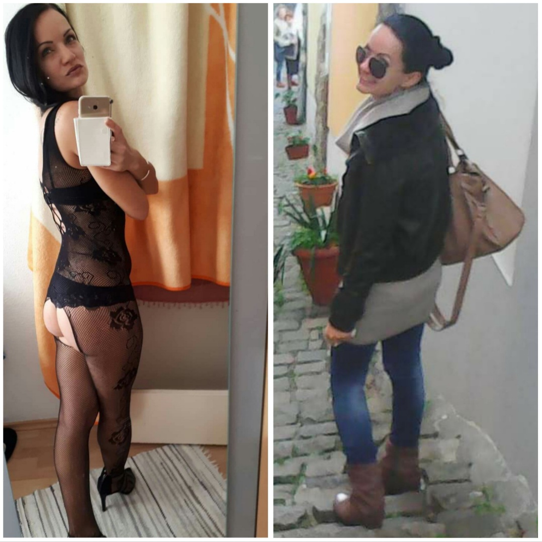 Bodystocking high heels ass selfie