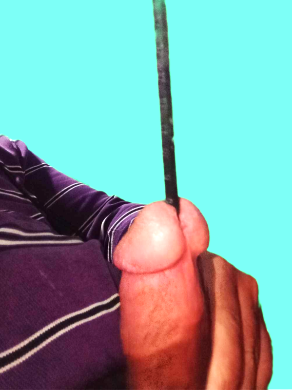 A long iron inside my penis