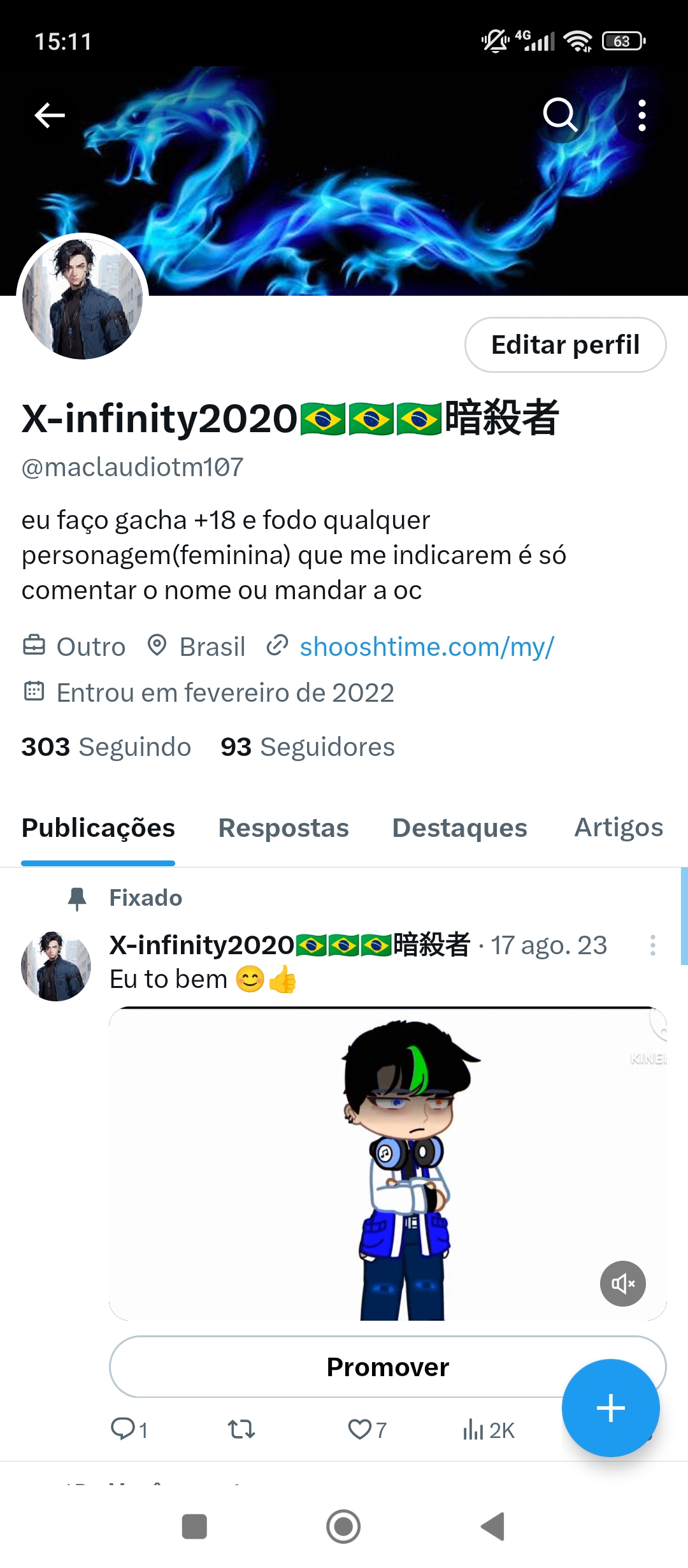 Meu perfil no twitter (X)