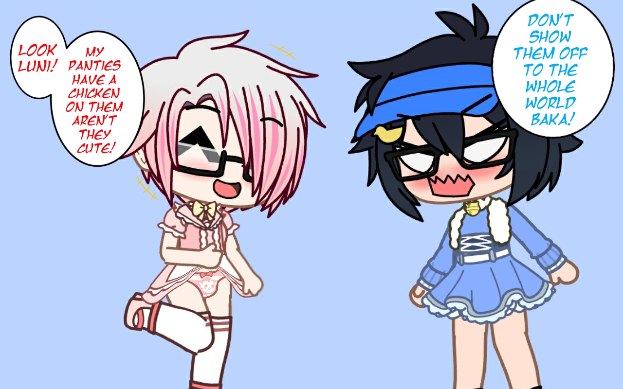 [Gacha] Luni and Ichi crossdressing (by chopmeupNSFW)