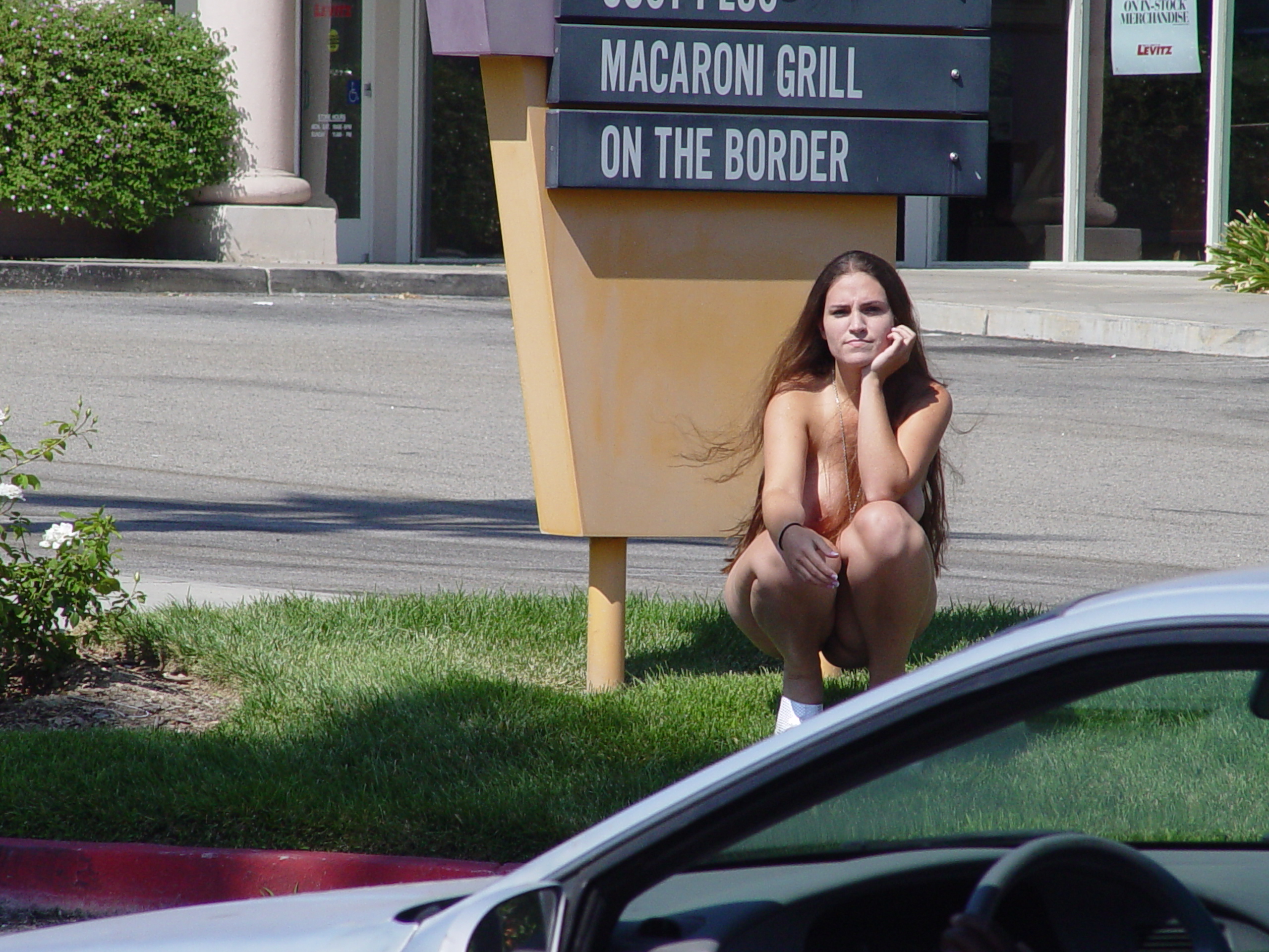 Big tits slut Amy Danielle Sutterfield naked in public