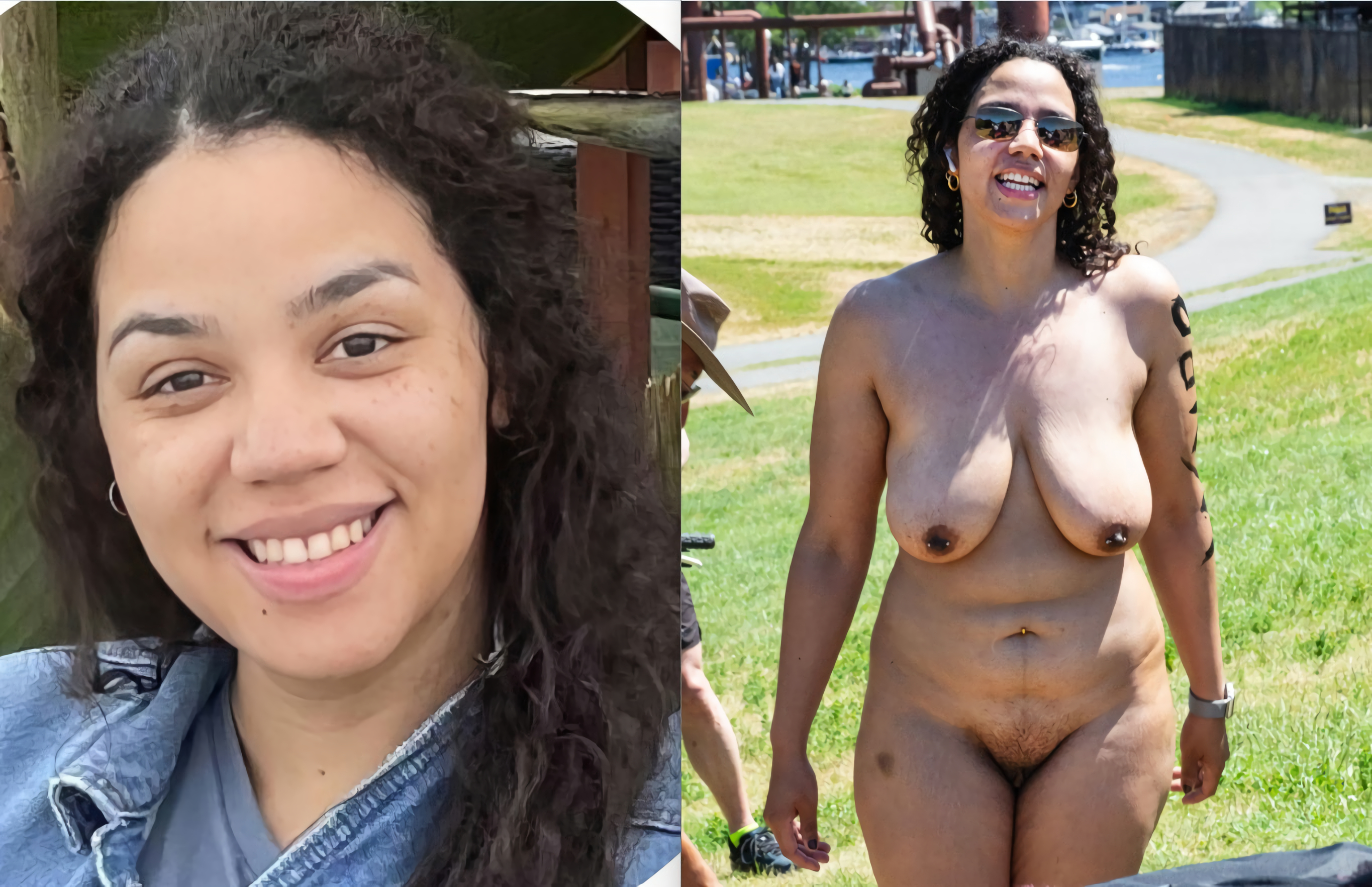 Huge tits slut Ellie huge naked public