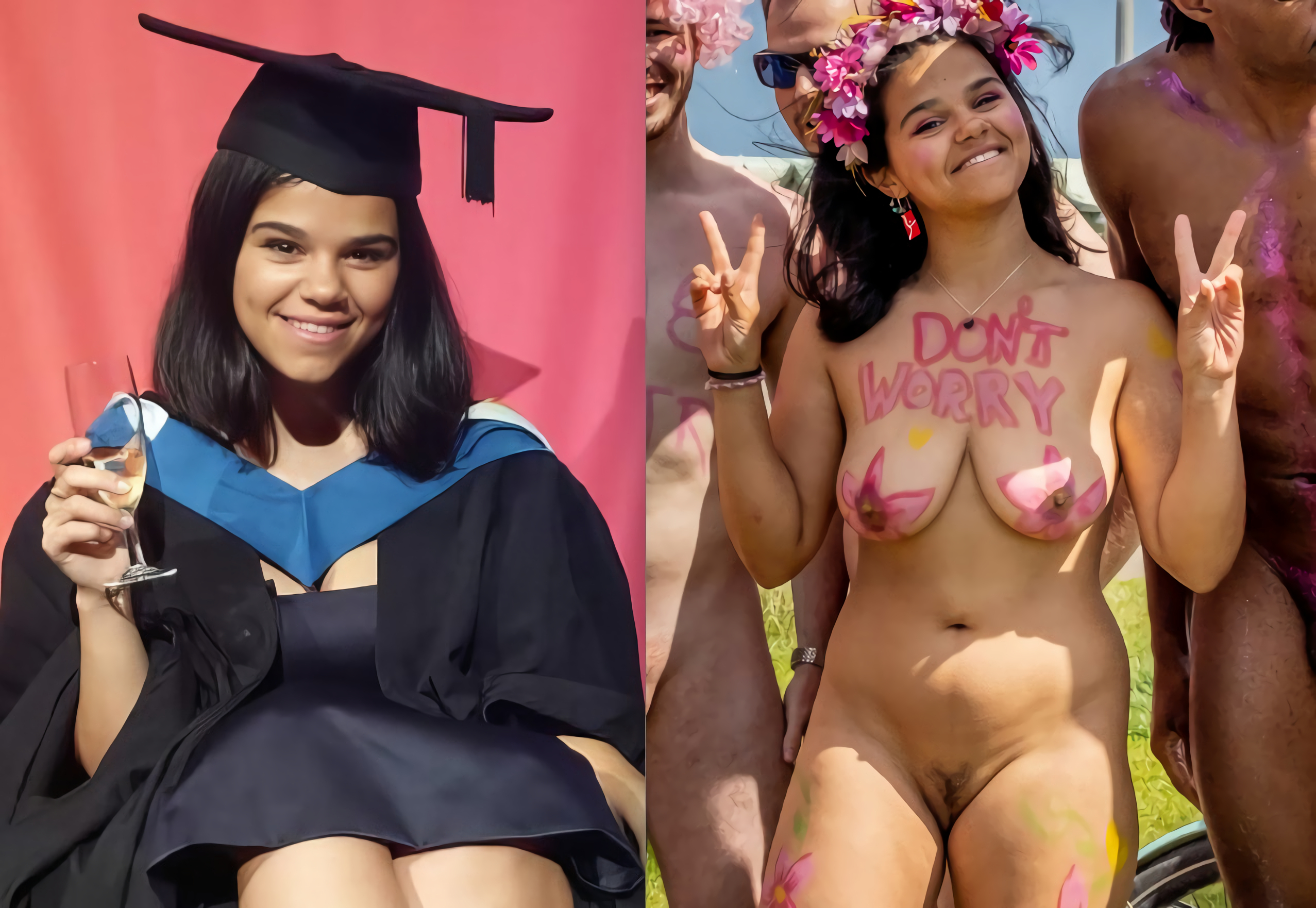 Big tits slut Meleasha naked in public