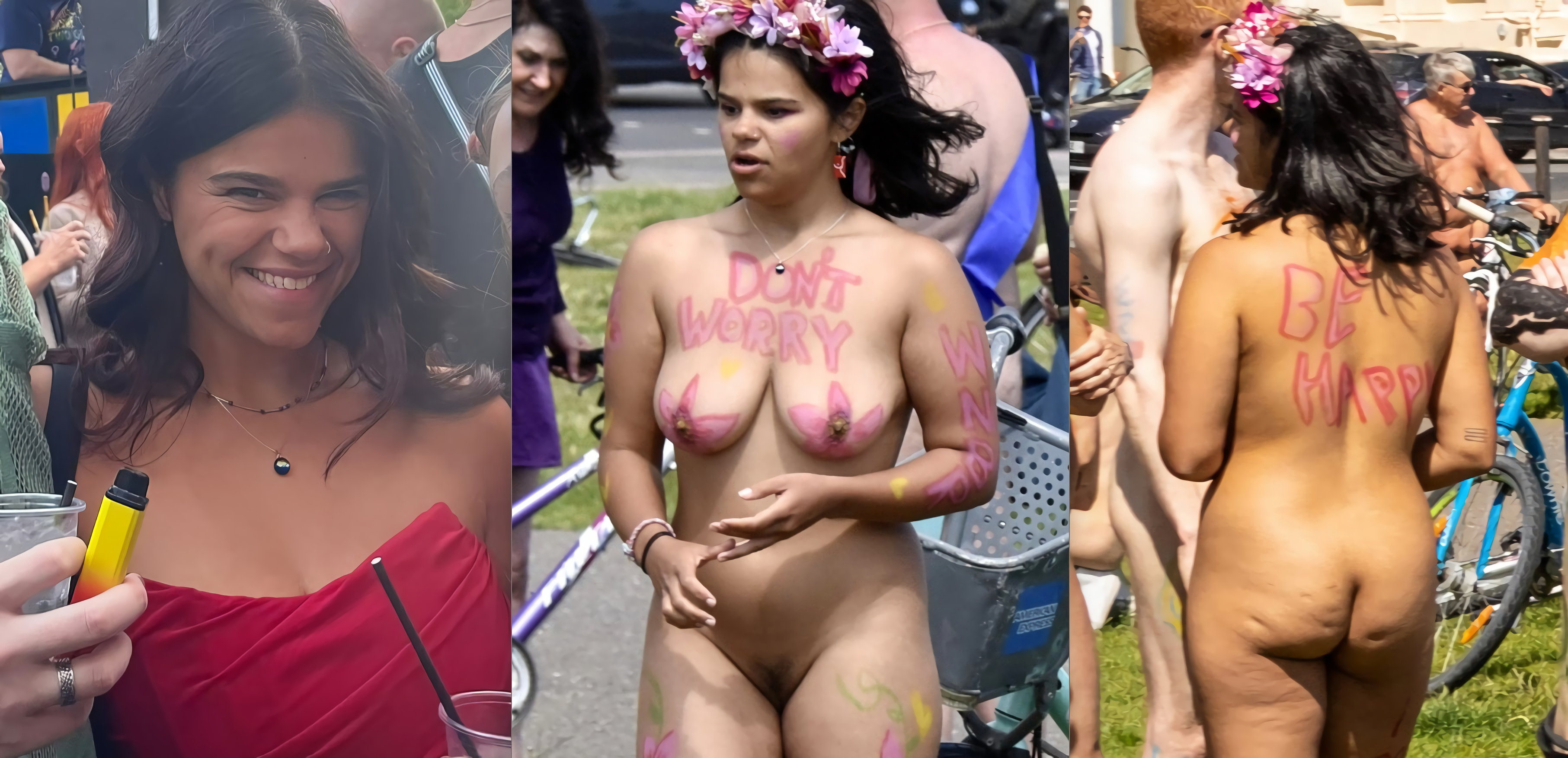 Big tits slut Meleasha naked in public