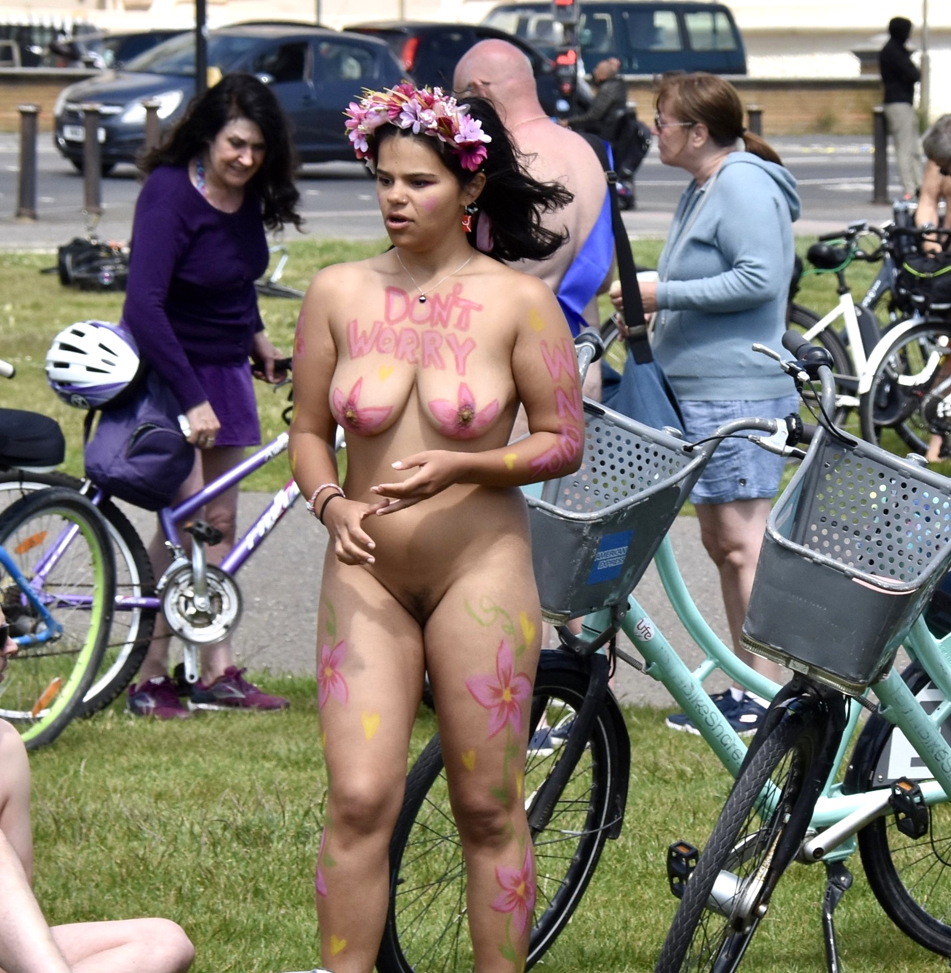 Big tits slut Meleasha naked in public