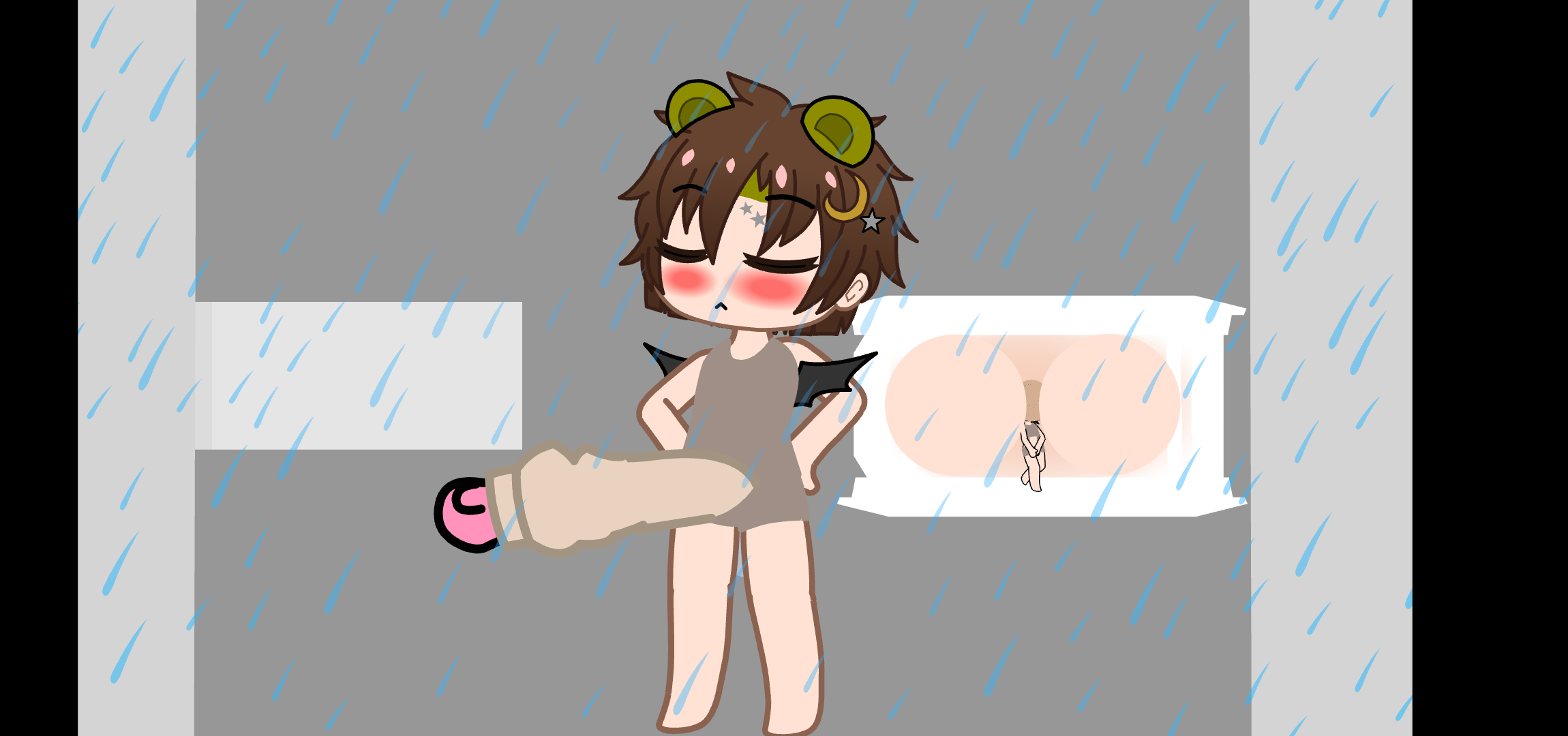 Unaware CC's shower [Tiny Michael, Unaware, Cock Vore]