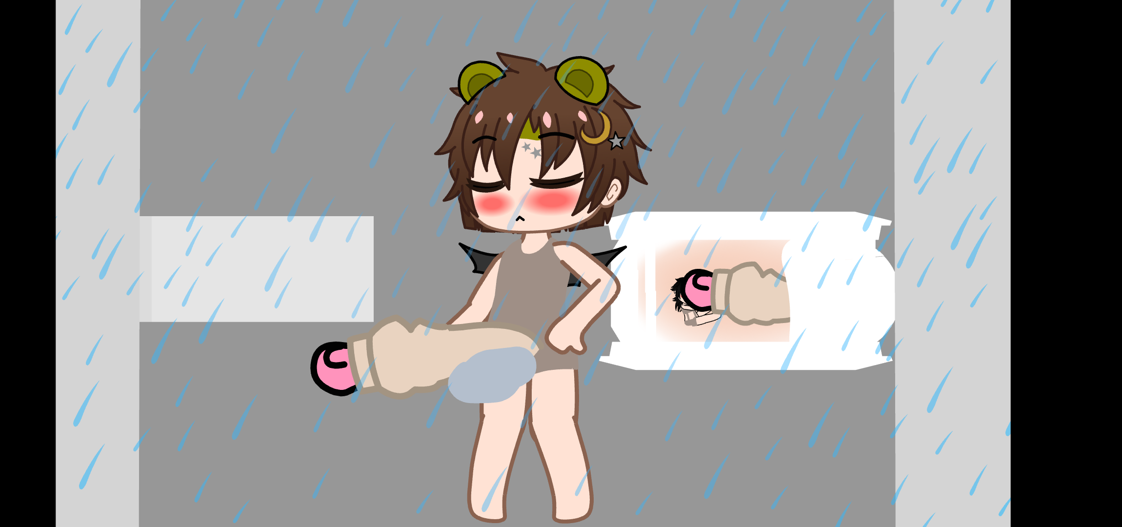 Unaware CC's shower [Tiny Michael, Unaware, Cock Vore]