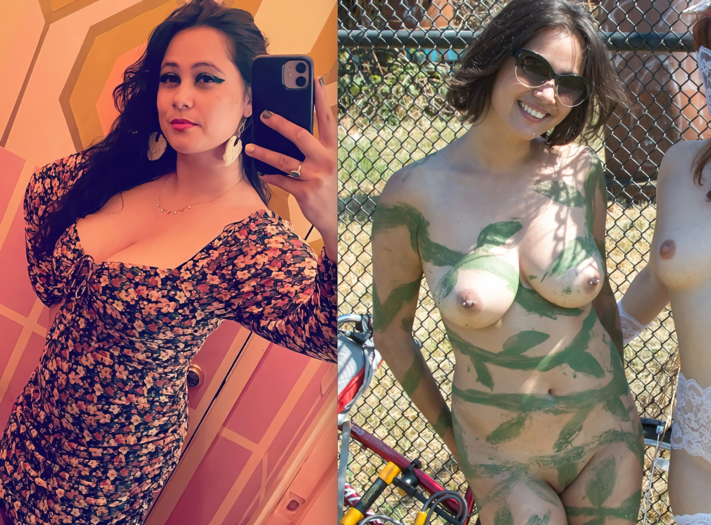 Cute big tits slut Jewel naked in public