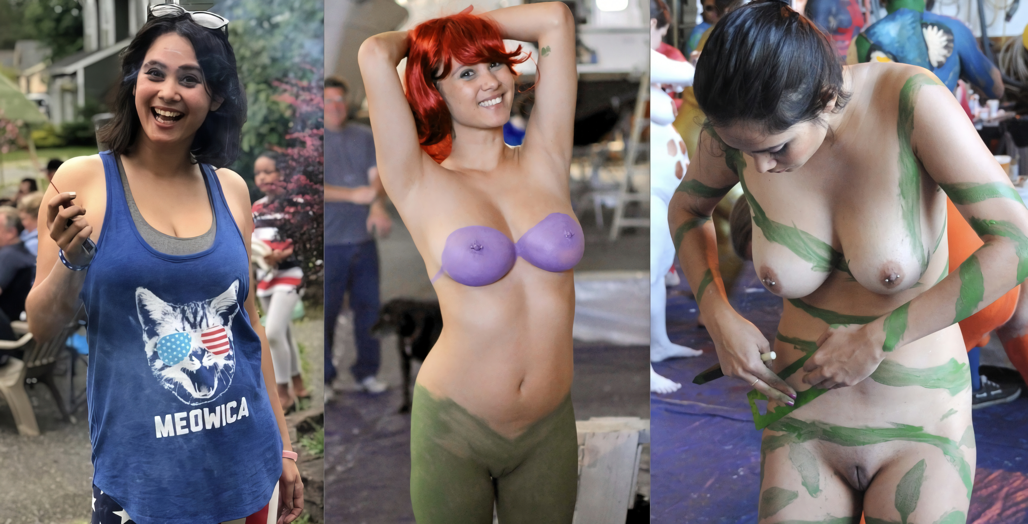 Cute big tits slut Jewel naked in public