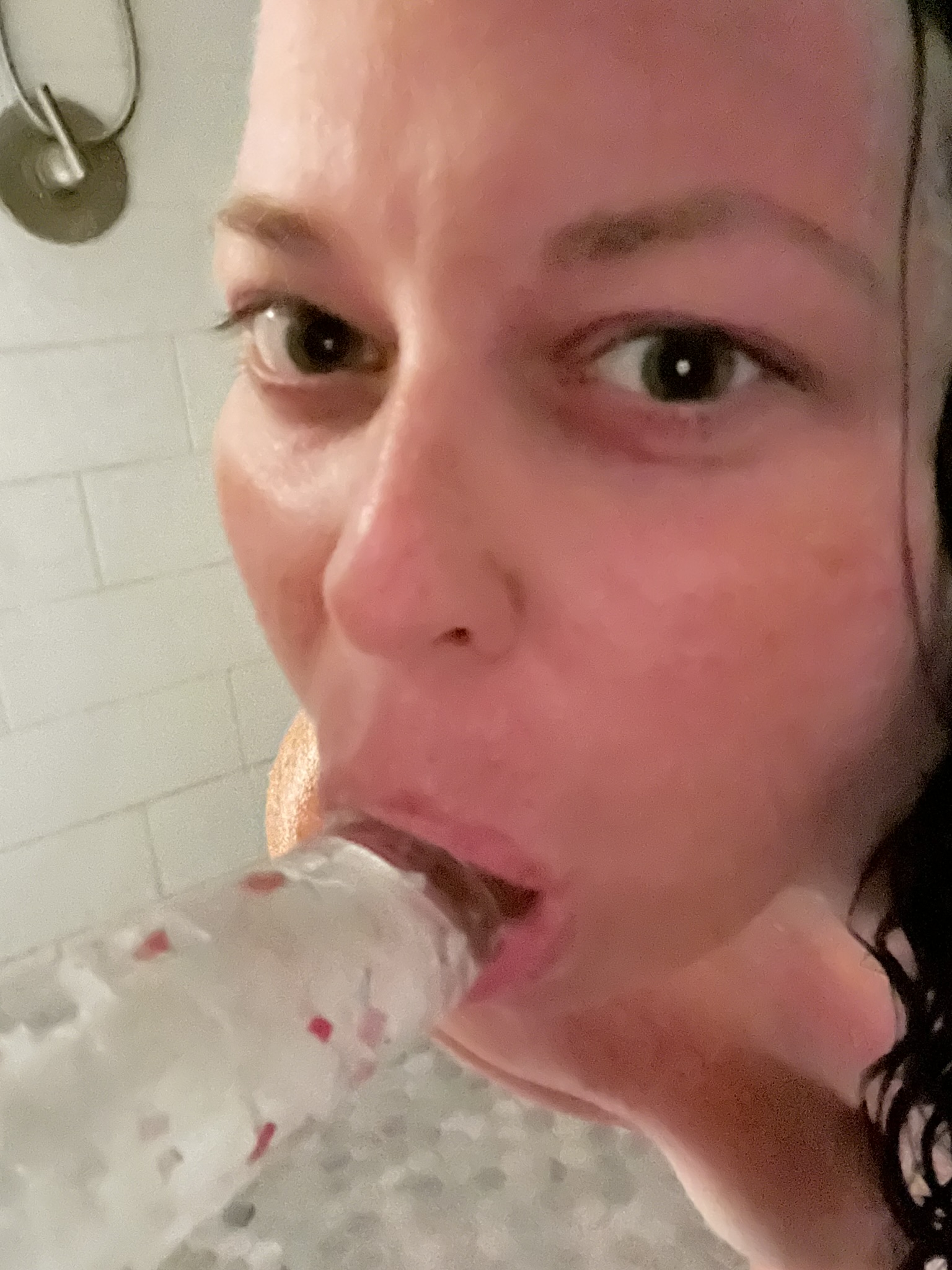 Kimchele sucking dildo