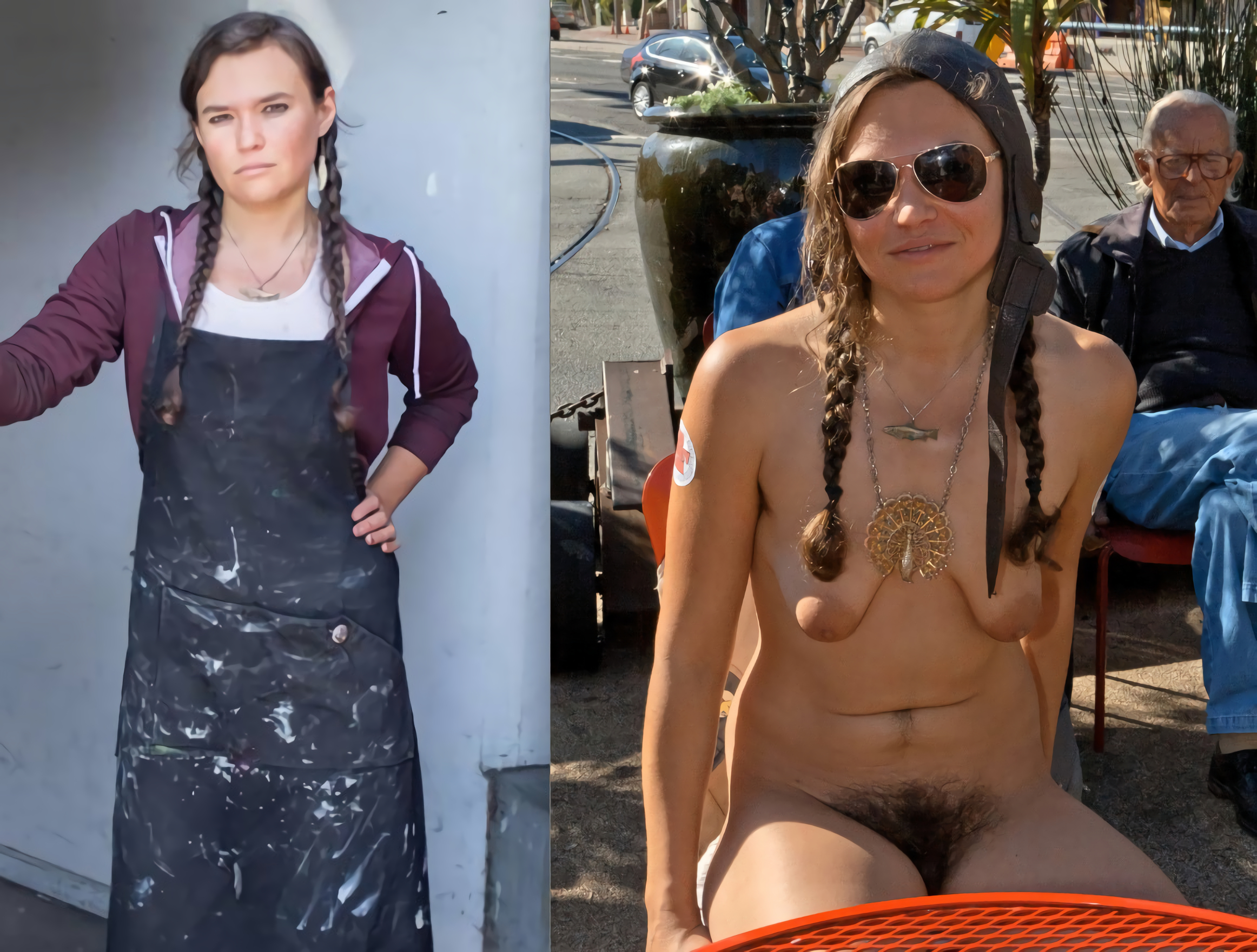 Slut Kelsey nude in public