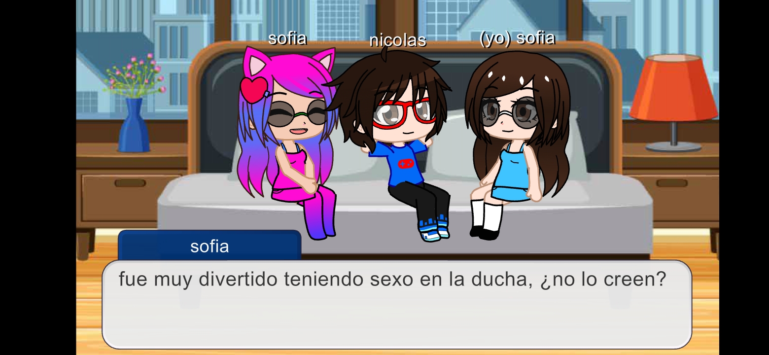 Mi oc, teniendo sexo con sofia y (yo) sofia en la ducha.