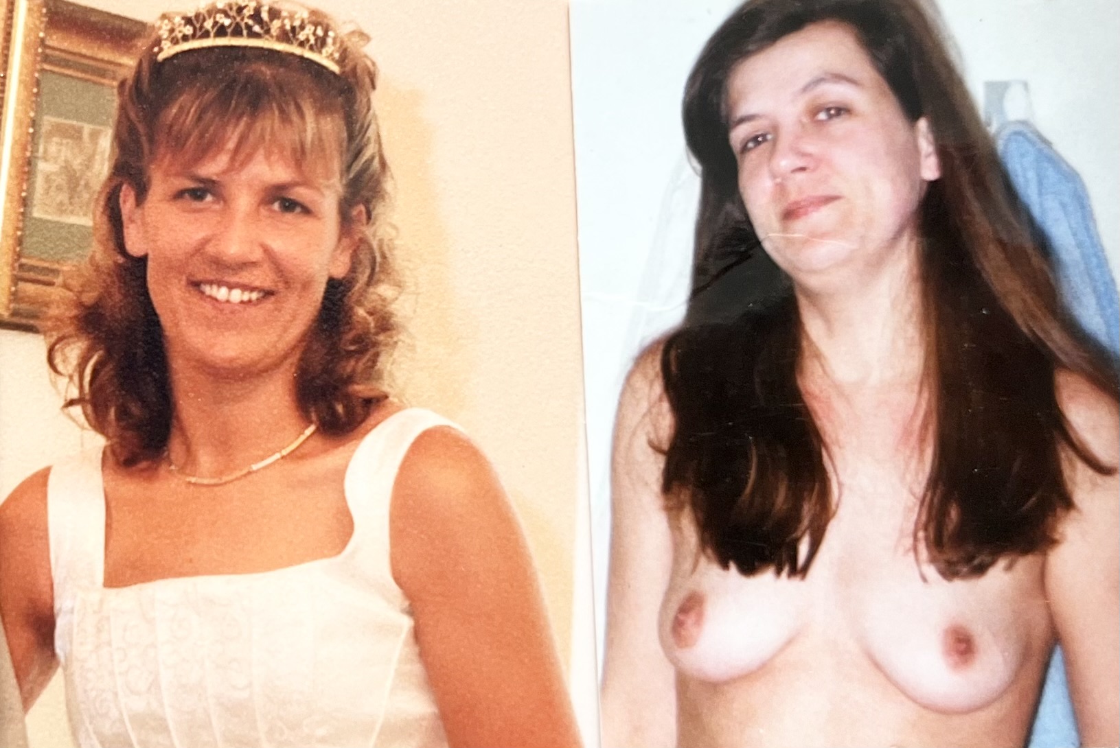 Dressed and undressed bride