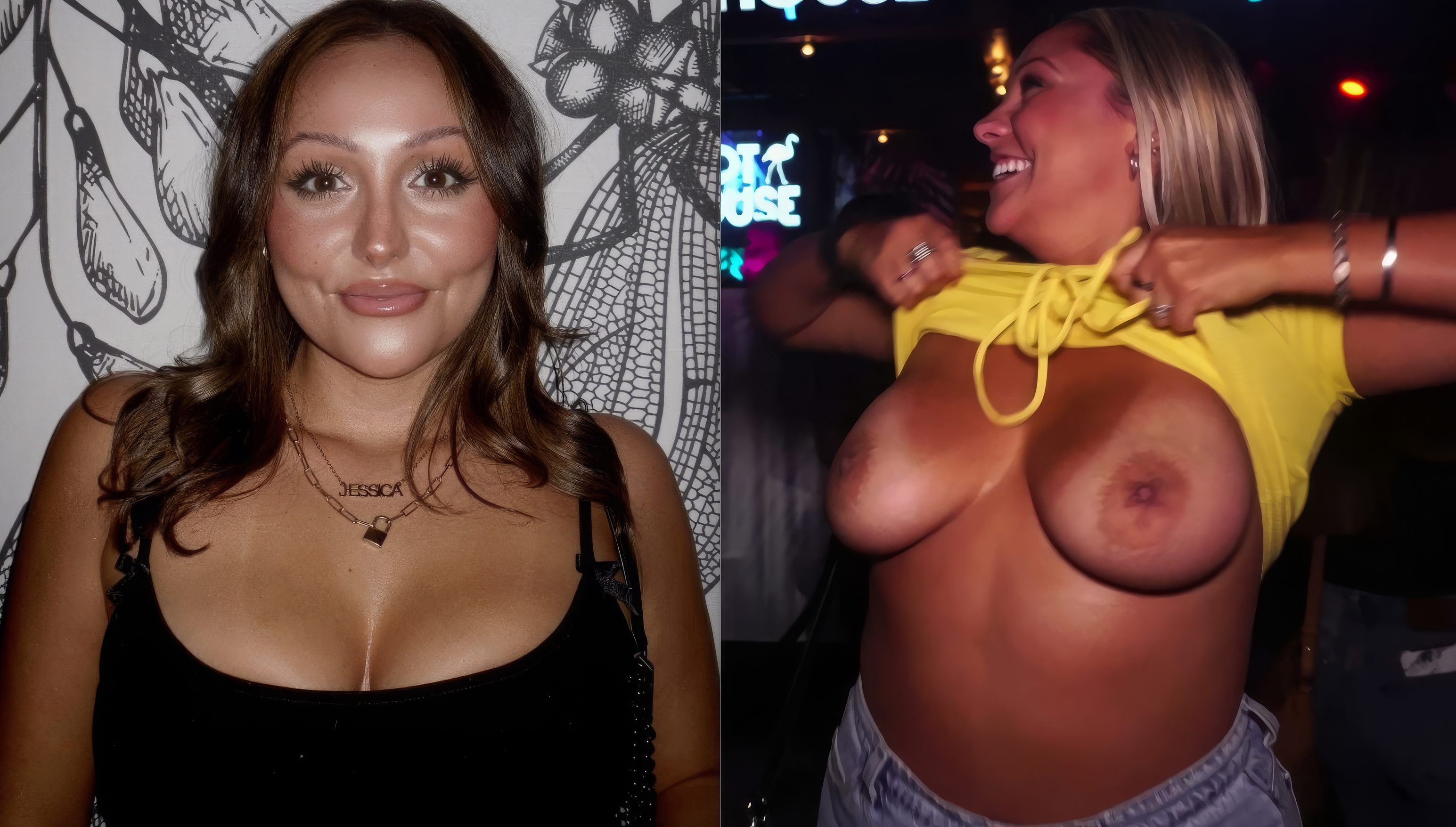 Before / After Sluts flashing tits (Dressed / Undressed)
