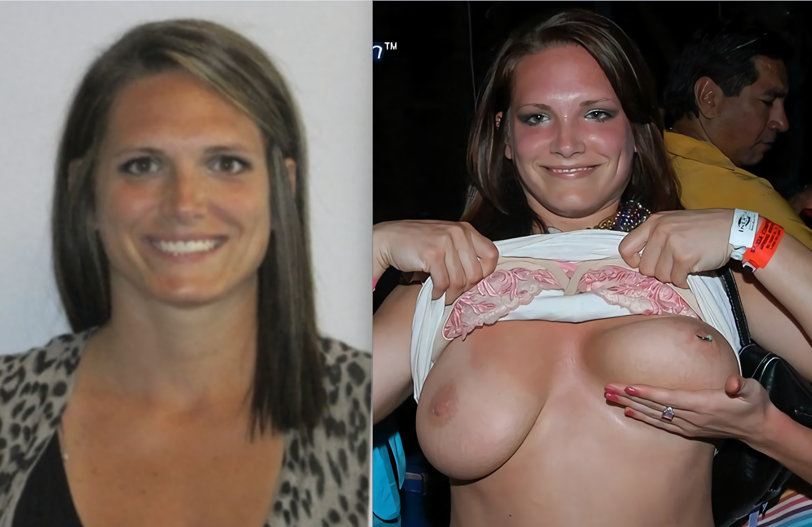 Before / After Sluts flashing tits (Dressed / Undressed)