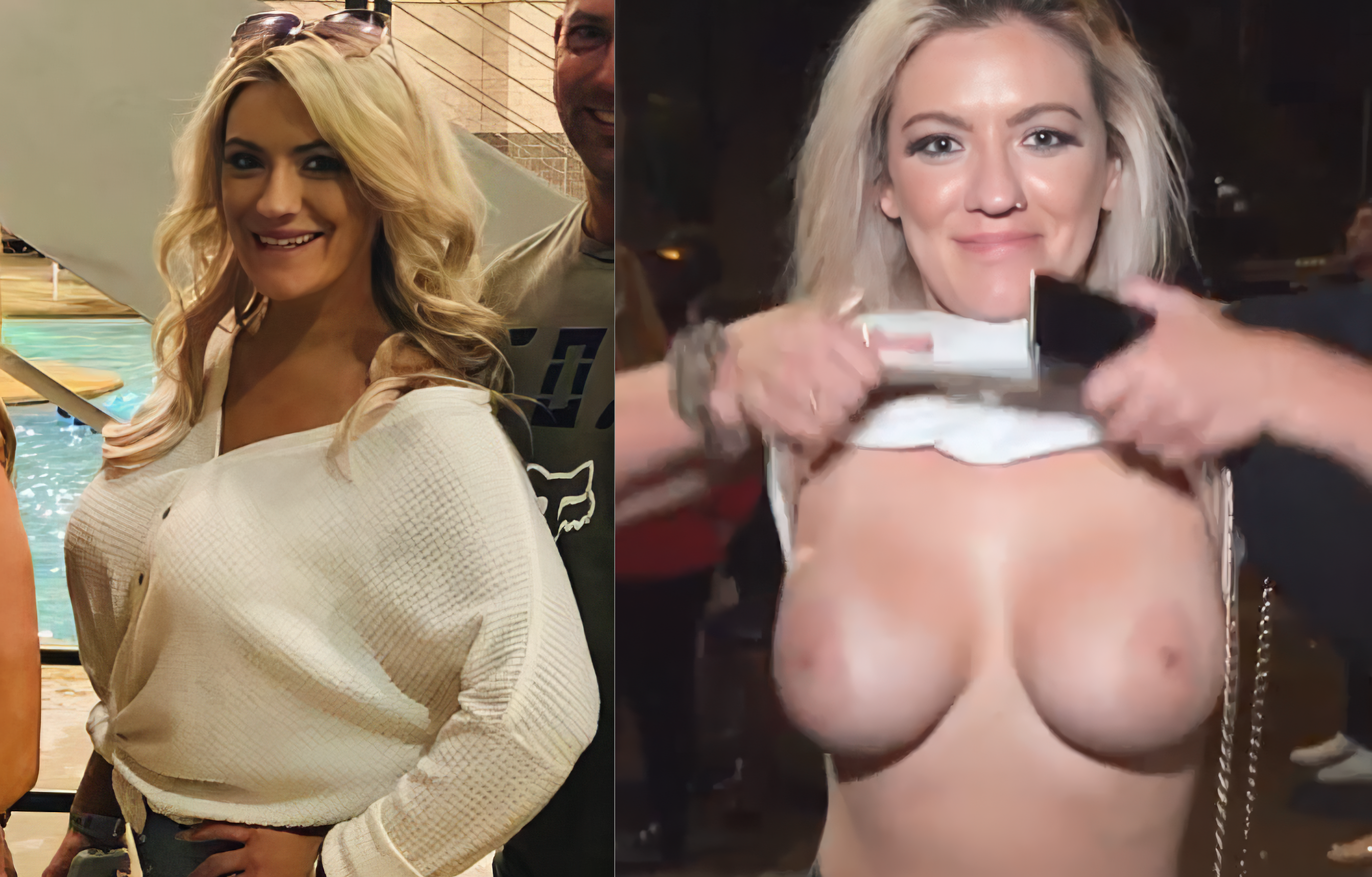 Before / After Sluts flashing tits (Dressed / Undressed)