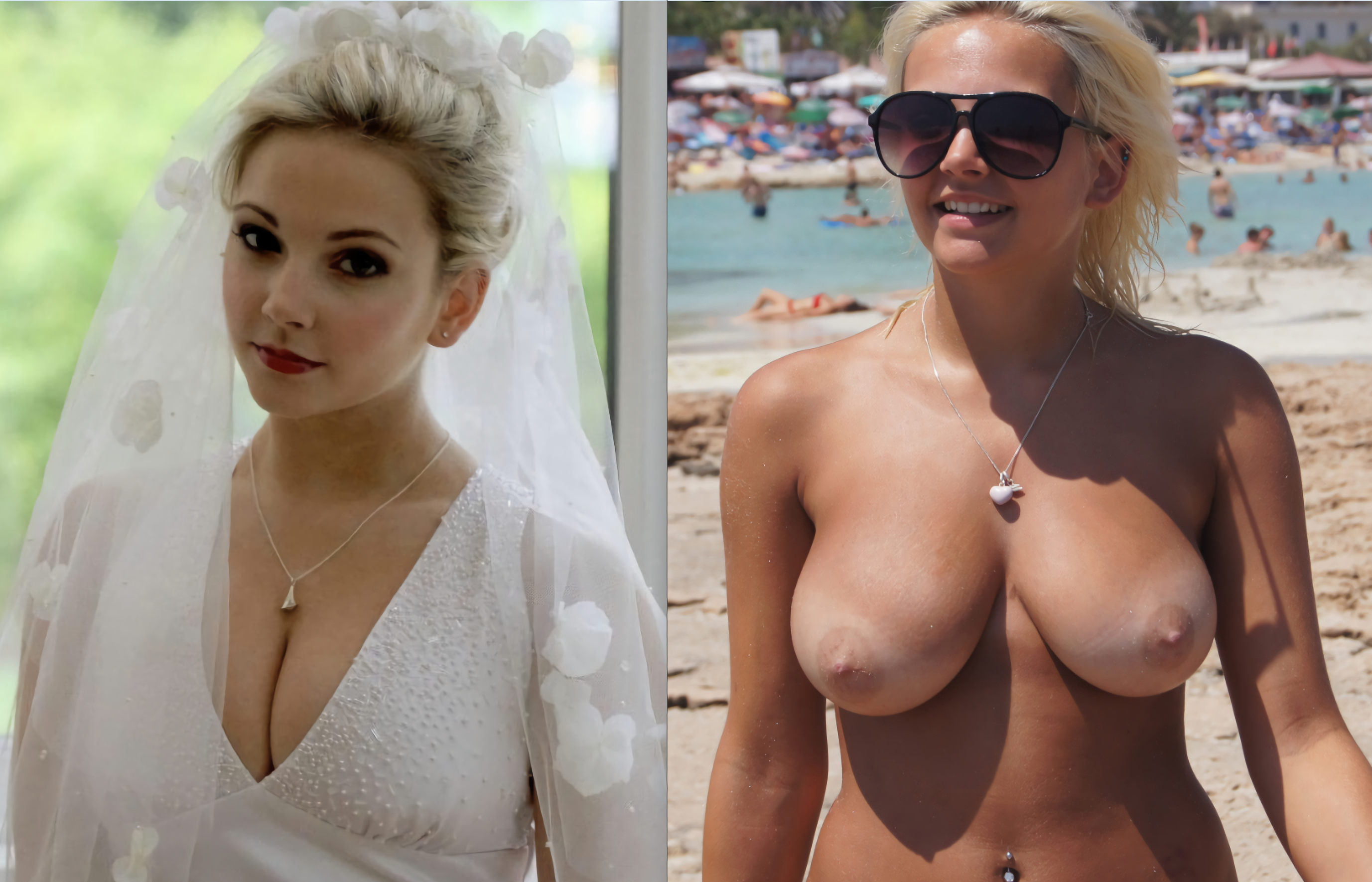 Before / After Sluts flashing tits (Dressed / Undressed)