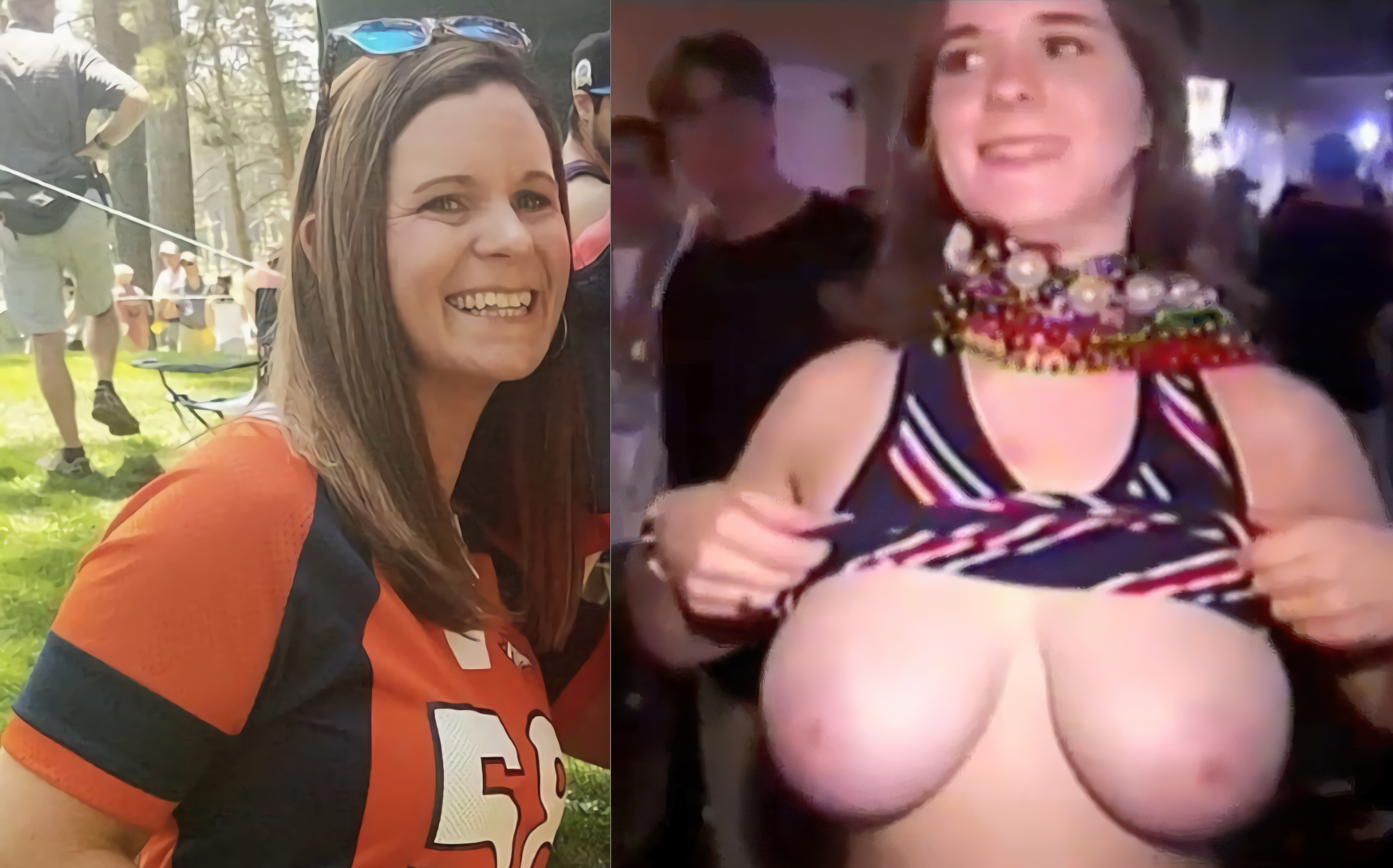 Before / After Sluts flashing tits (Dressed / Undressed)