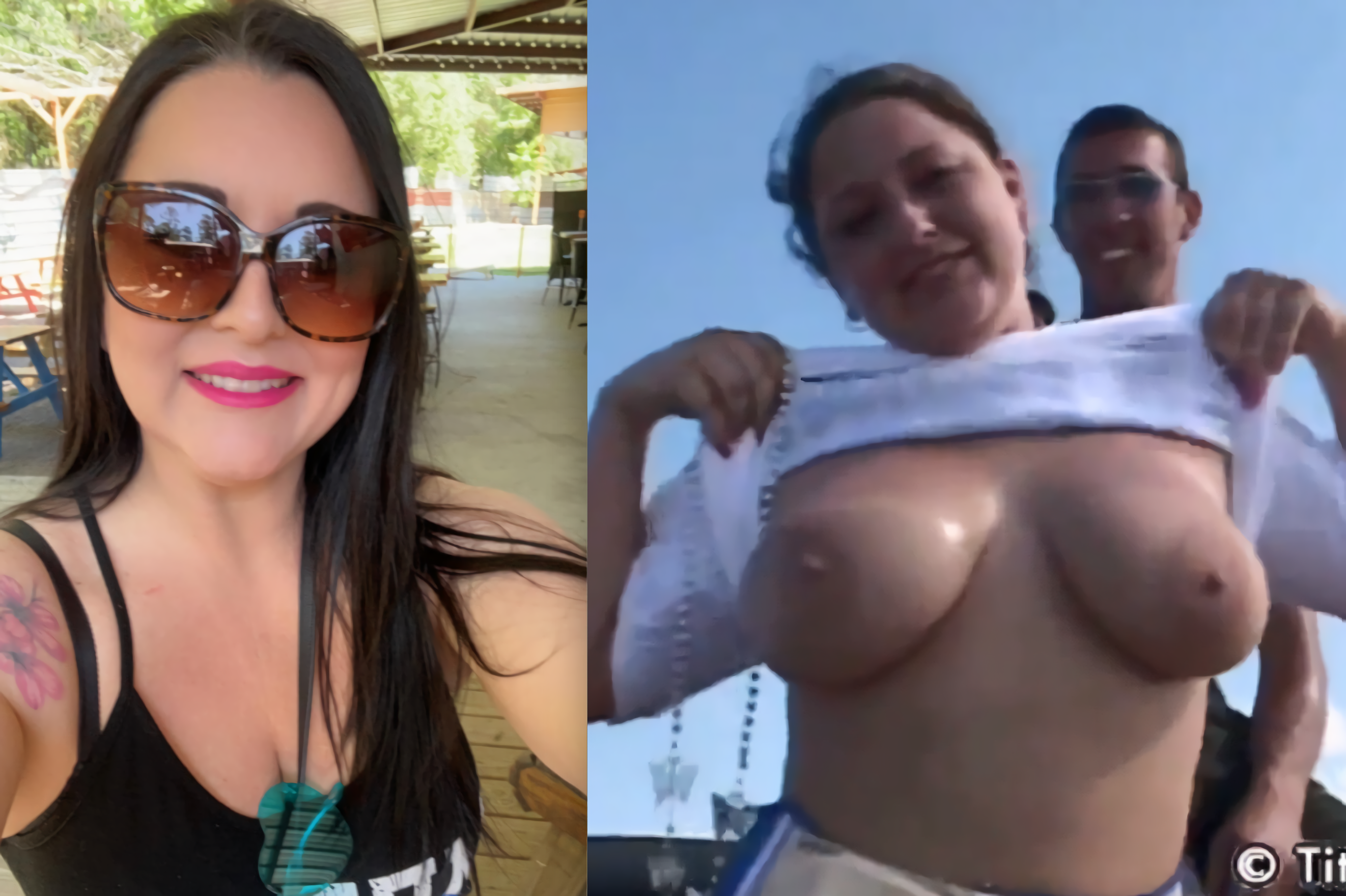 Before / After Sluts flashing tits (Dressed / Undressed)