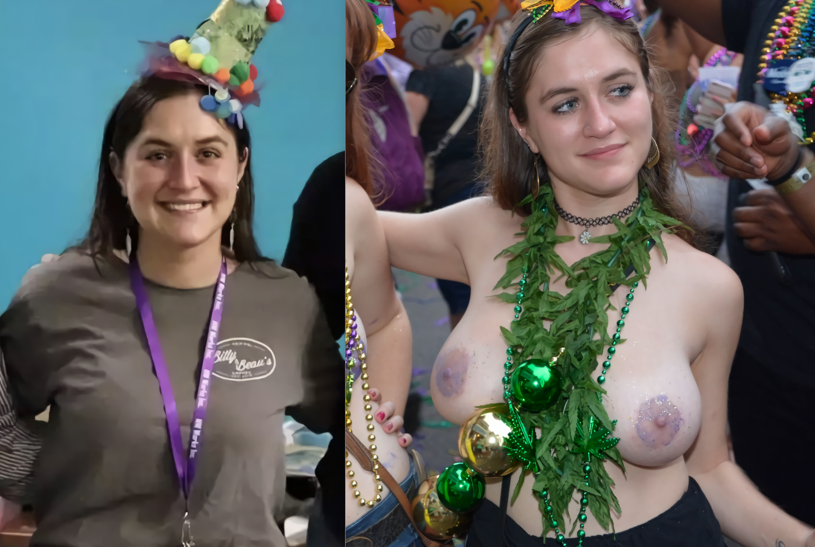 Before / After Sluts flashing tits (Dressed / Undressed)