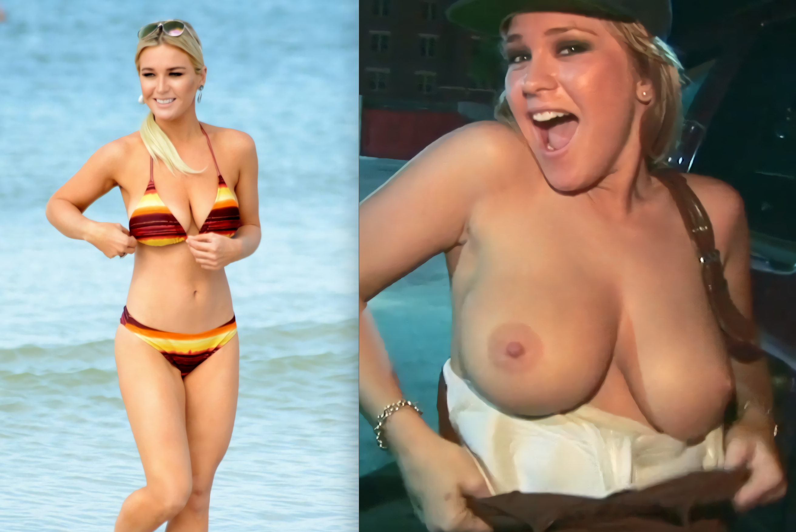 Before / After Sluts flashing tits (Dressed / Undressed)